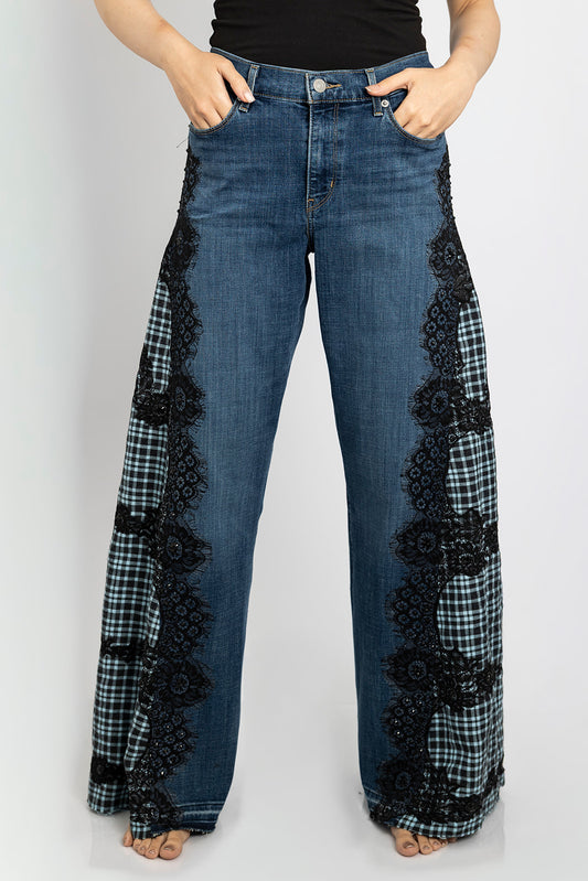 Dorothy's Plaid & Sparkle Country Jeans