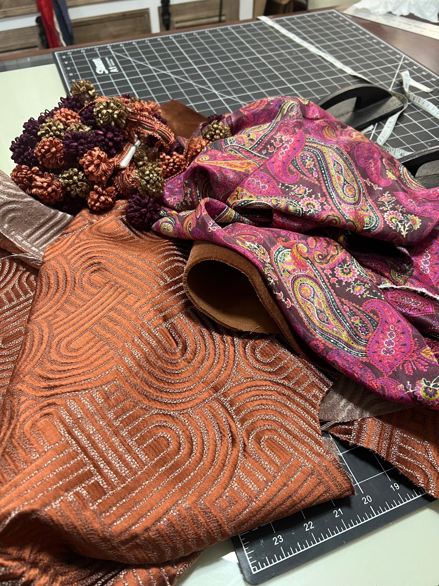 Rust Orange Jacket with Velvet Collar