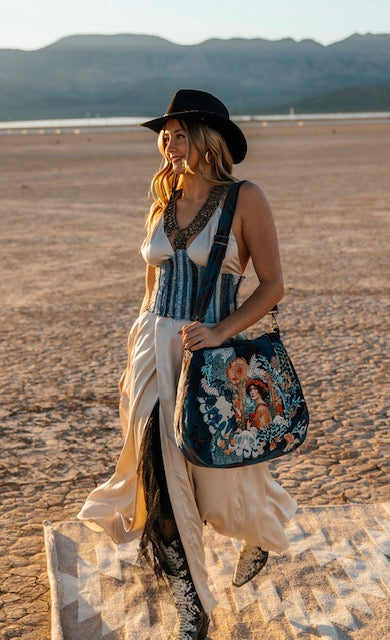 Goddess Bag Collection - Blue Velvet Artemis Purse