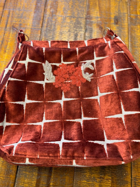 Goddess Bag Collection - Rust Red Velvet Juno Purse