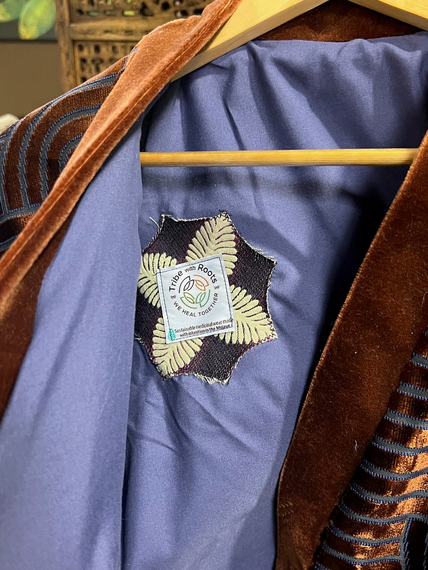 Rust Orange & Indigo Velvety Jacket