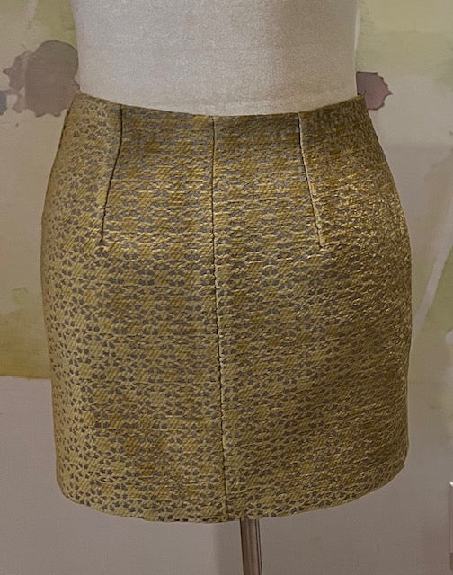 Snake Leather and Gold Mini Skirt