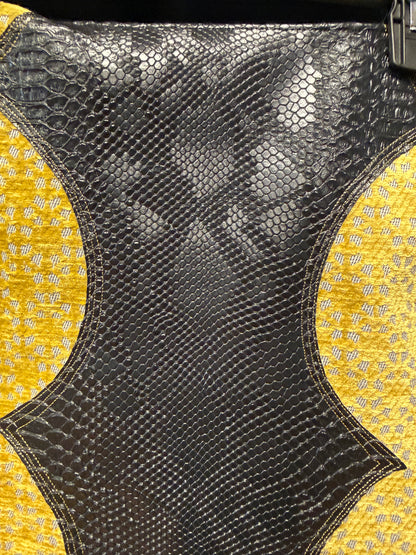Snake Leather and Gold Mini Skirt