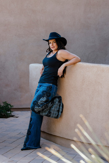 Dorothy's Plaid & Sparkle Country Jeans