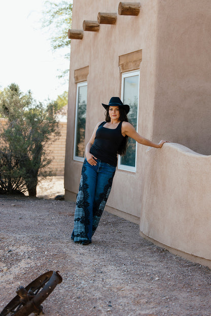 Dorothy's Plaid & Sparkle Country Jeans