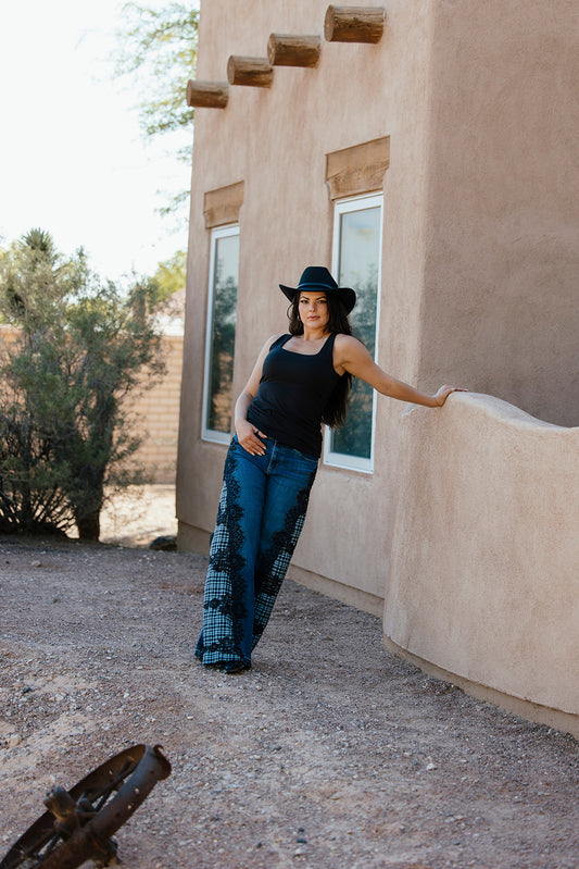 Dorothy's Plaid & Sparkle Country Jeans