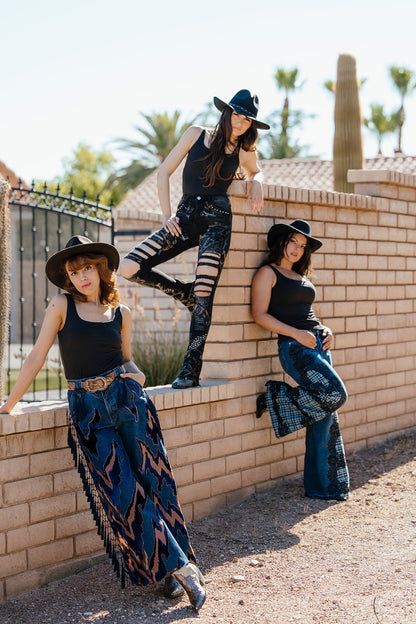Dorothy's Plaid & Sparkle Country Jeans