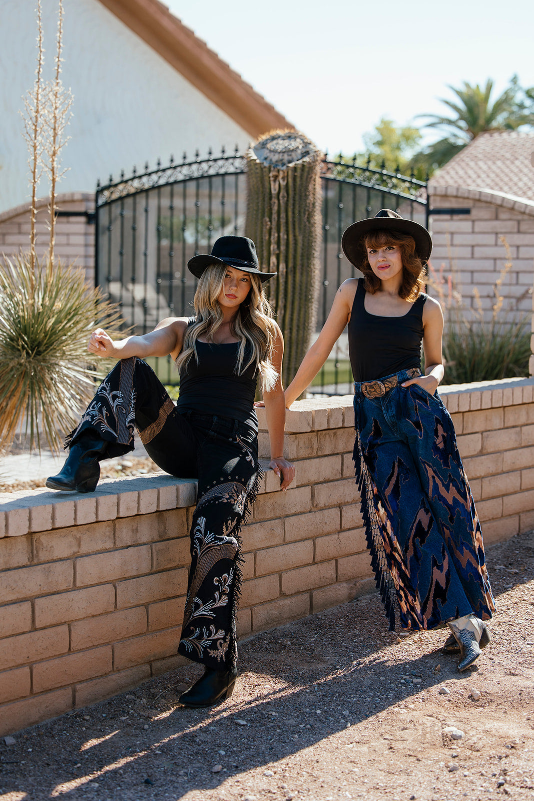 Blue Velvet Fringe Jeans