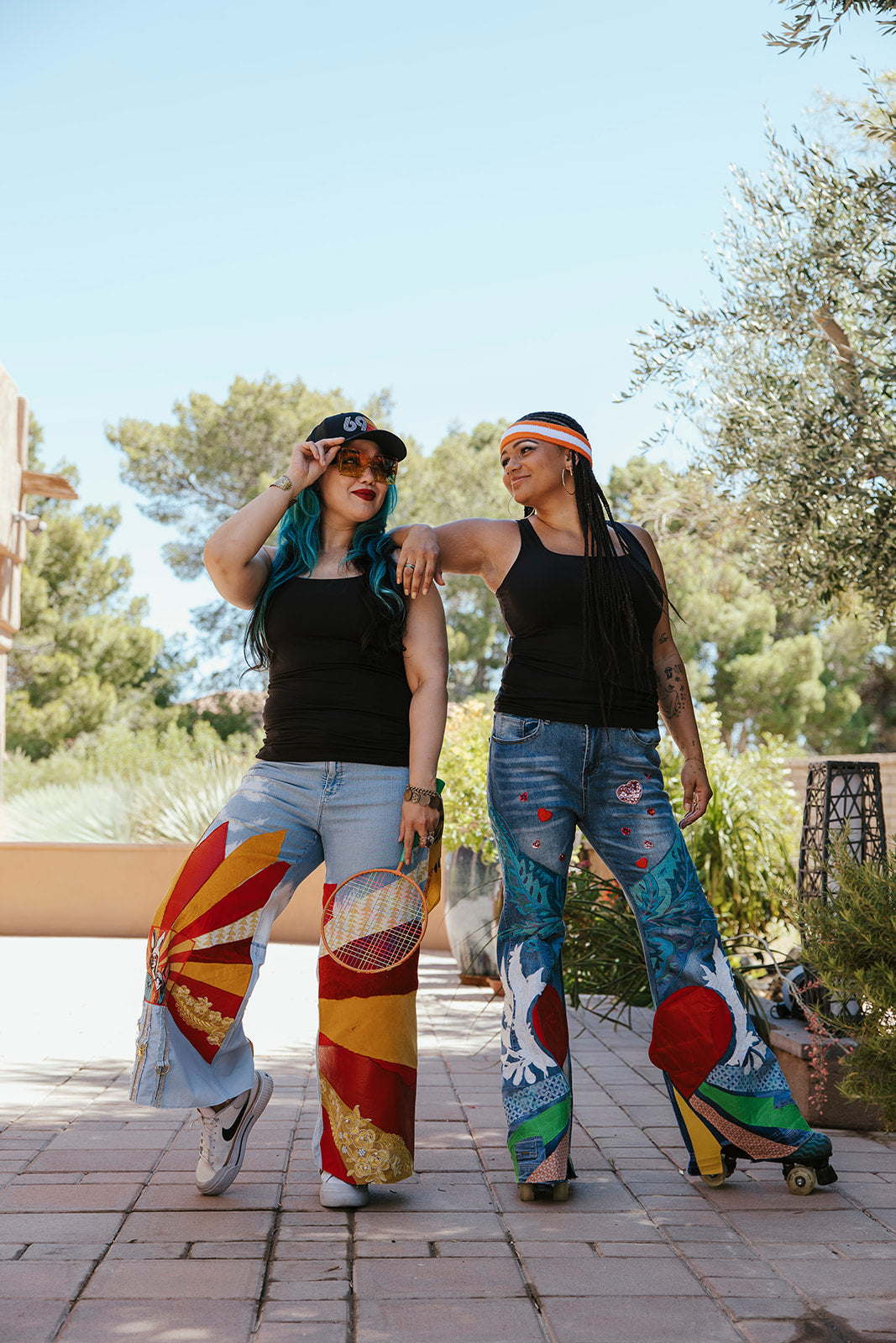 70s Rainbow Heart Jeans