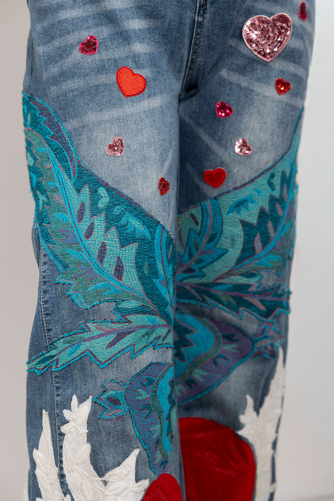 70s Rainbow Heart Jeans