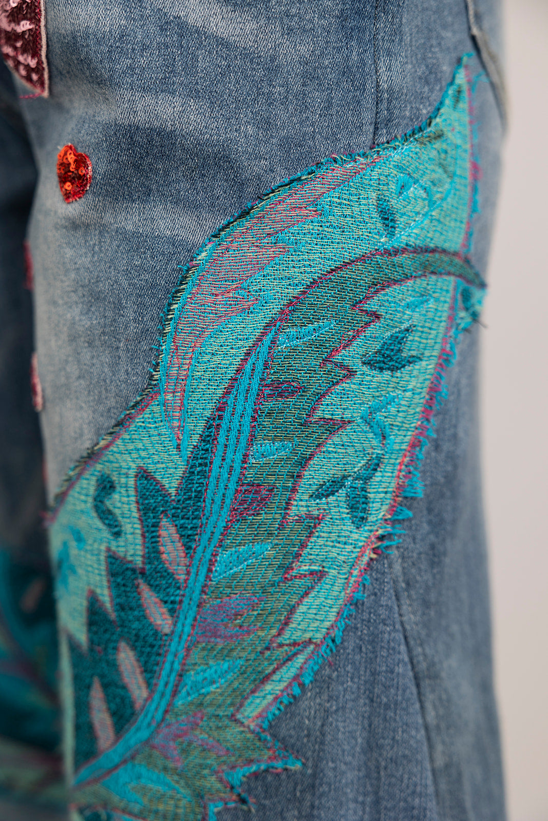 70s Rainbow Heart Jeans