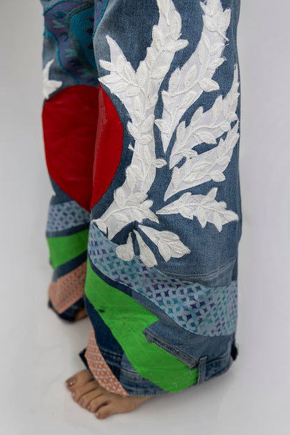 70s Rainbow Heart Jeans