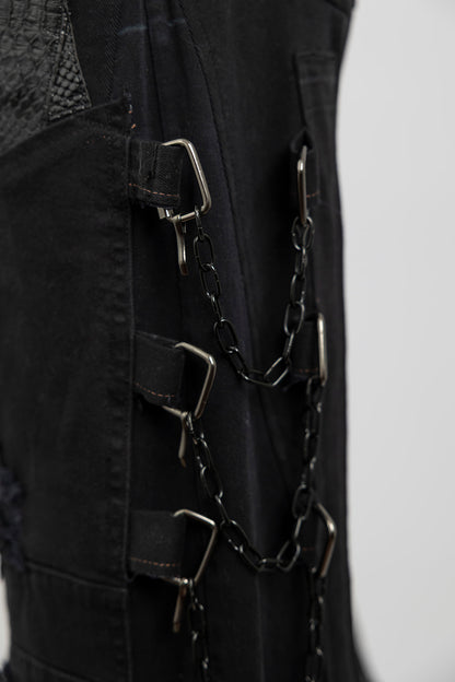 Fringe Hem Chain Jeans