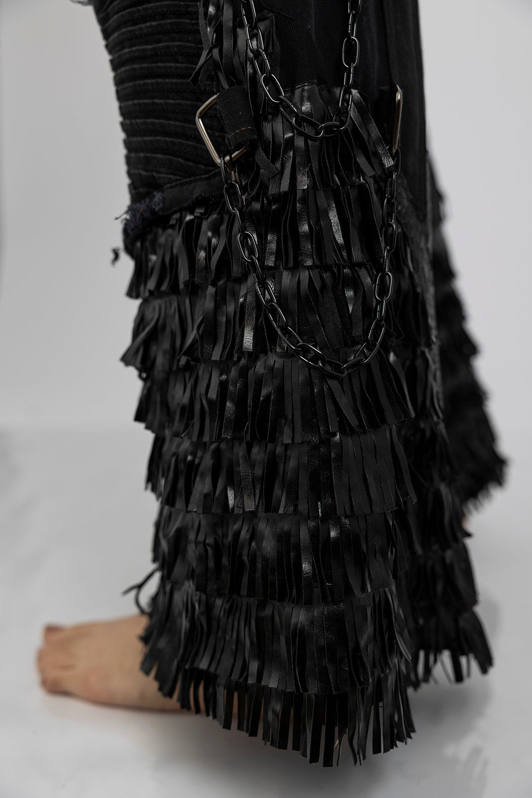 Fringe Hem Chain Jeans