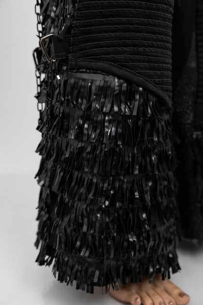 Fringe Hem Chain Jeans