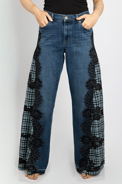 Dorothy's Plaid & Sparkle Country Jeans