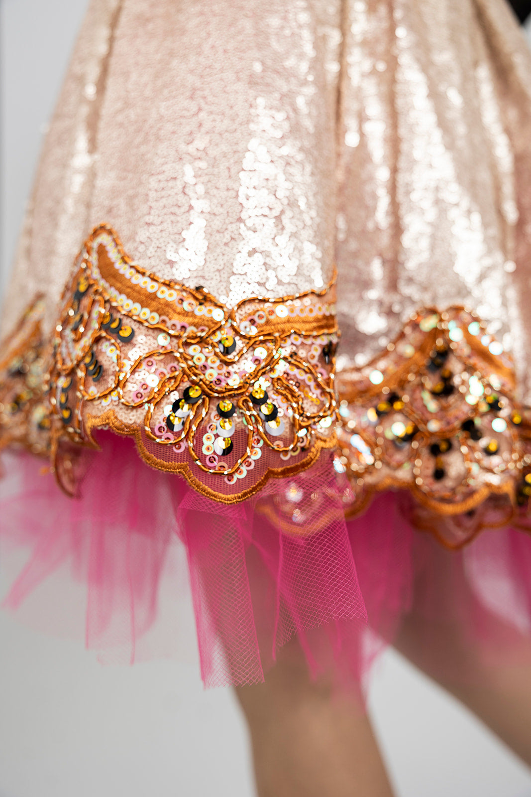Sequin & Pink Tulle Skirt