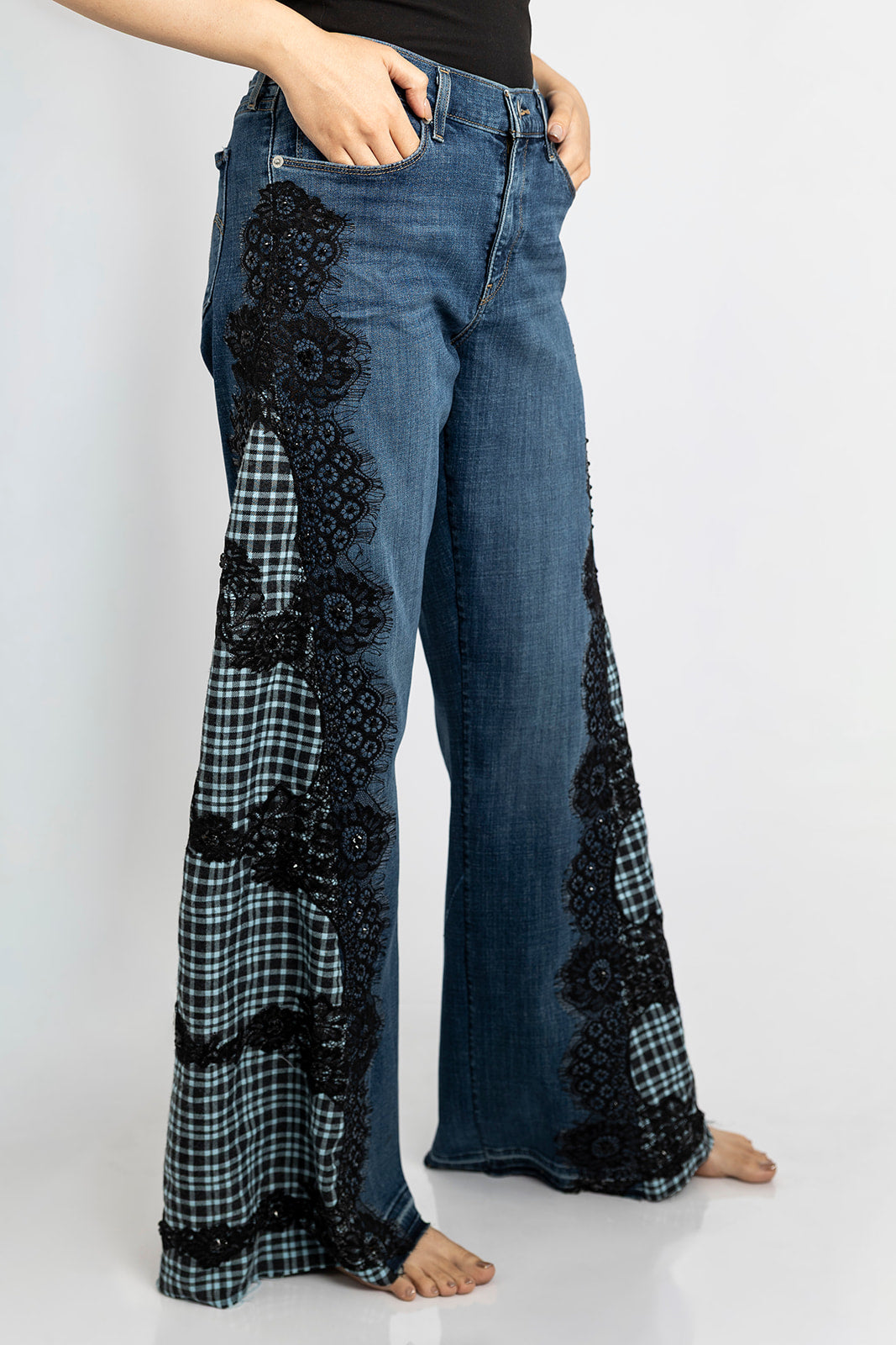 Dorothy's Plaid & Sparkle Country Jeans