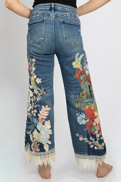 Redhead Goddess Ruched-Hem Jeans