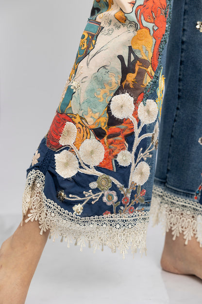 Redhead Goddess Ruched-Hem Jeans