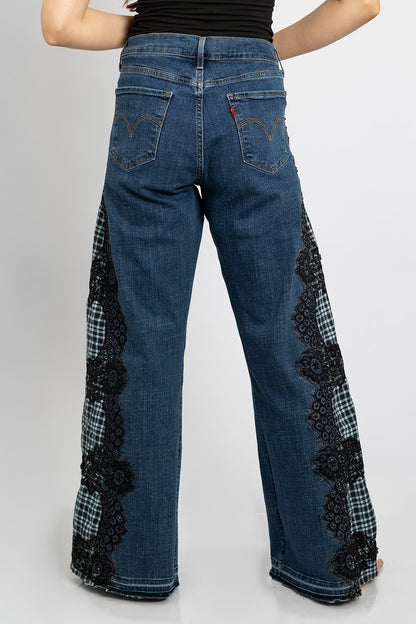 Dorothy's Plaid & Sparkle Country Jeans