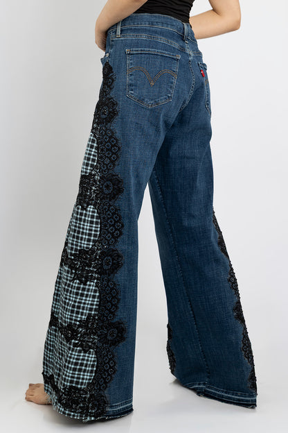 Dorothy's Plaid & Sparkle Country Jeans