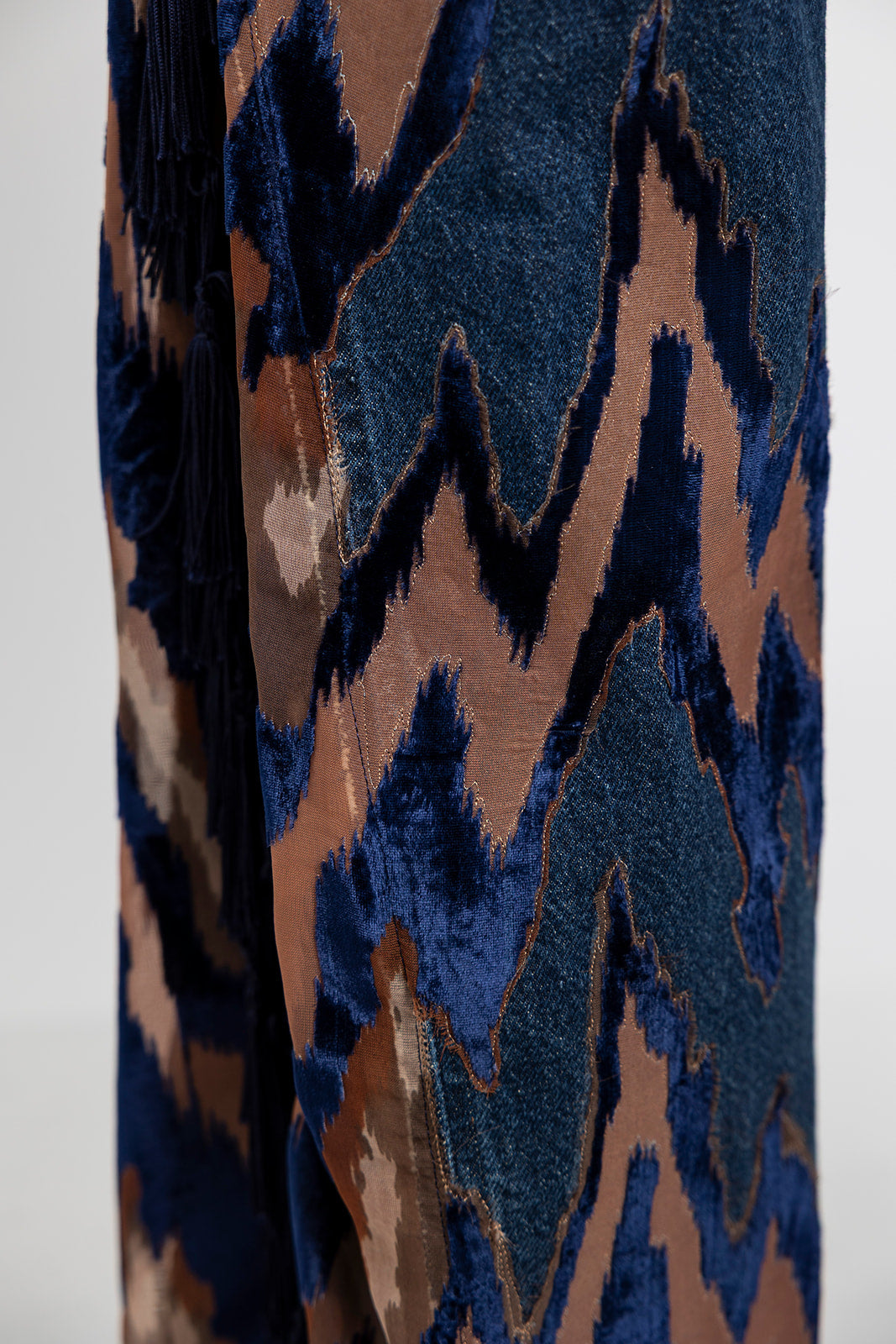Blue Velvet Fringe Jeans