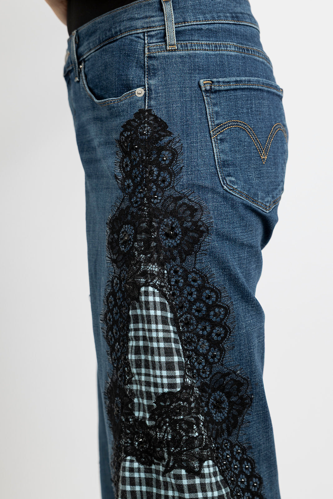 Dorothy's Plaid & Sparkle Country Jeans