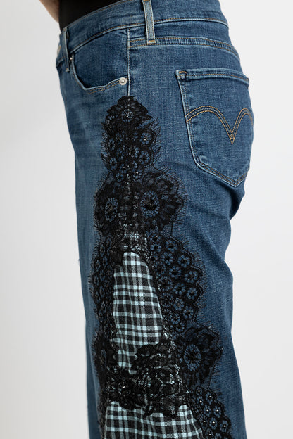 Dorothy's Plaid & Sparkle Country Jeans