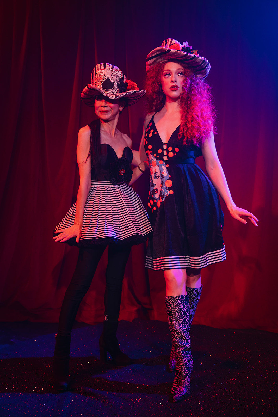 Madhatter Series - Asymmetrical Fiona Tophat in Card Suits Theme