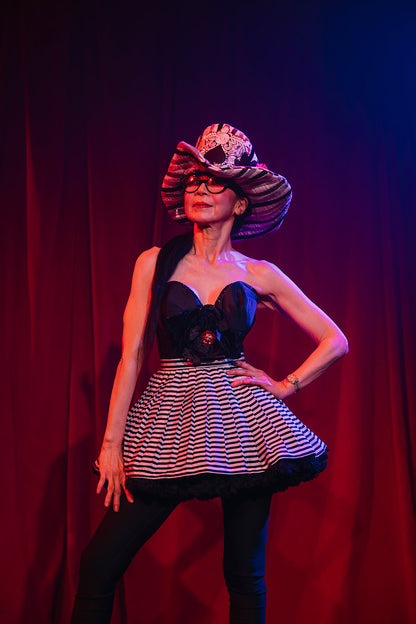 Madhatter Series - Asymmetrical Fiona Tophat in Card Suits Theme