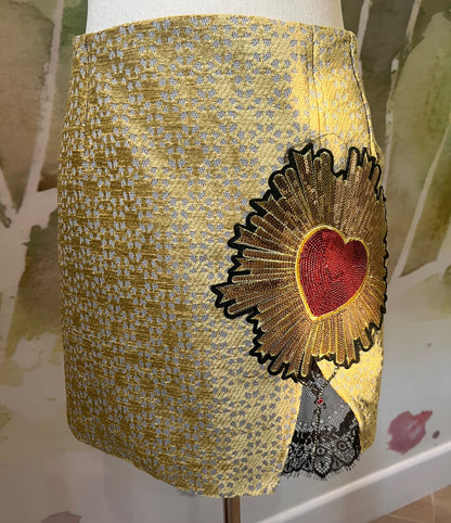 Sequin Heart Mini Skirt