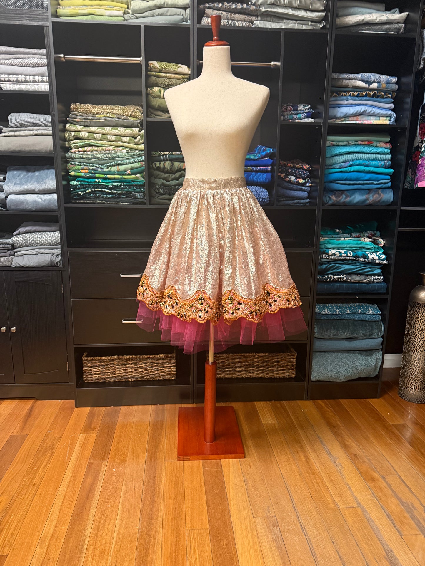 Sequin & Pink Tulle Skirt