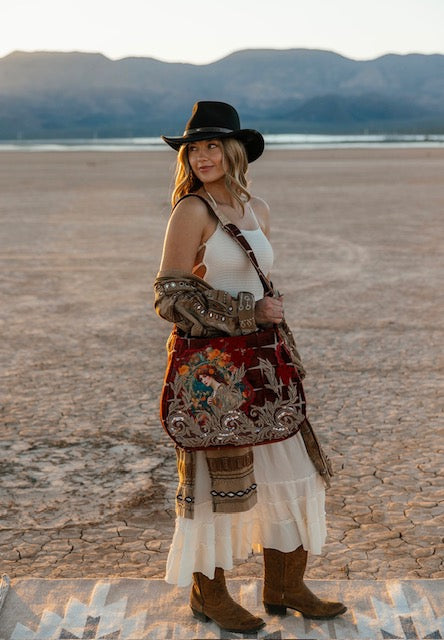 Goddess Bag Collection - Rust Red Velvet Juno Purse