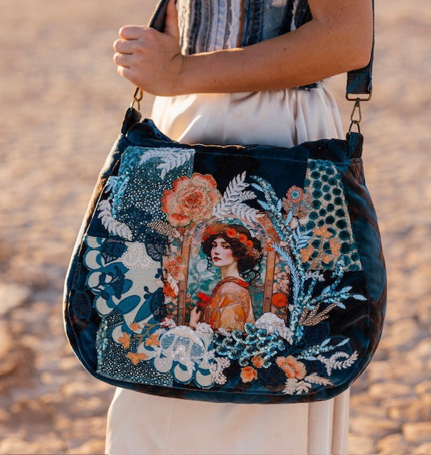 Goddess Bag Collection - Blue Velvet Artemis Purse