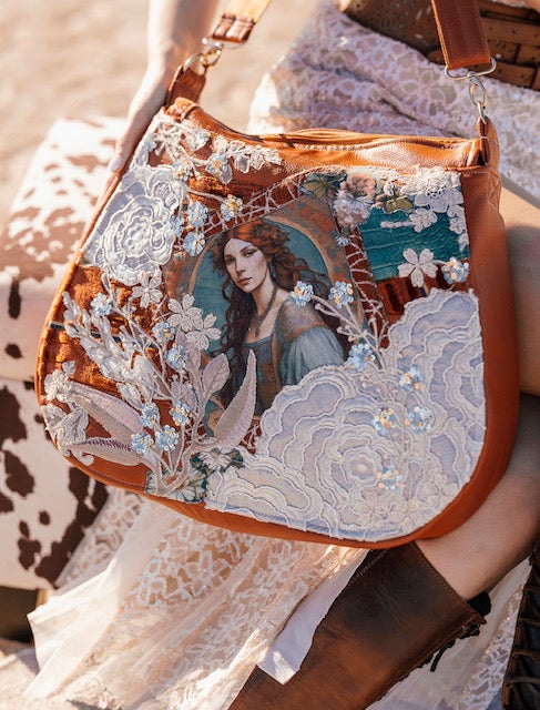 Goddess Bag Collection - Orange Leather Brigid Purse