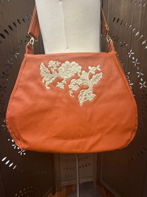 Goddess Bag Collection - Orange Leather Brigid Purse