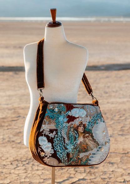 Goddess Bag Collection - Dark Rust Velvet Terra Purse