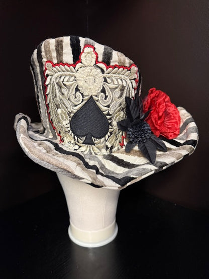 Madhatter Series - Asymmetrical Fiona Tophat in Card Suits Theme