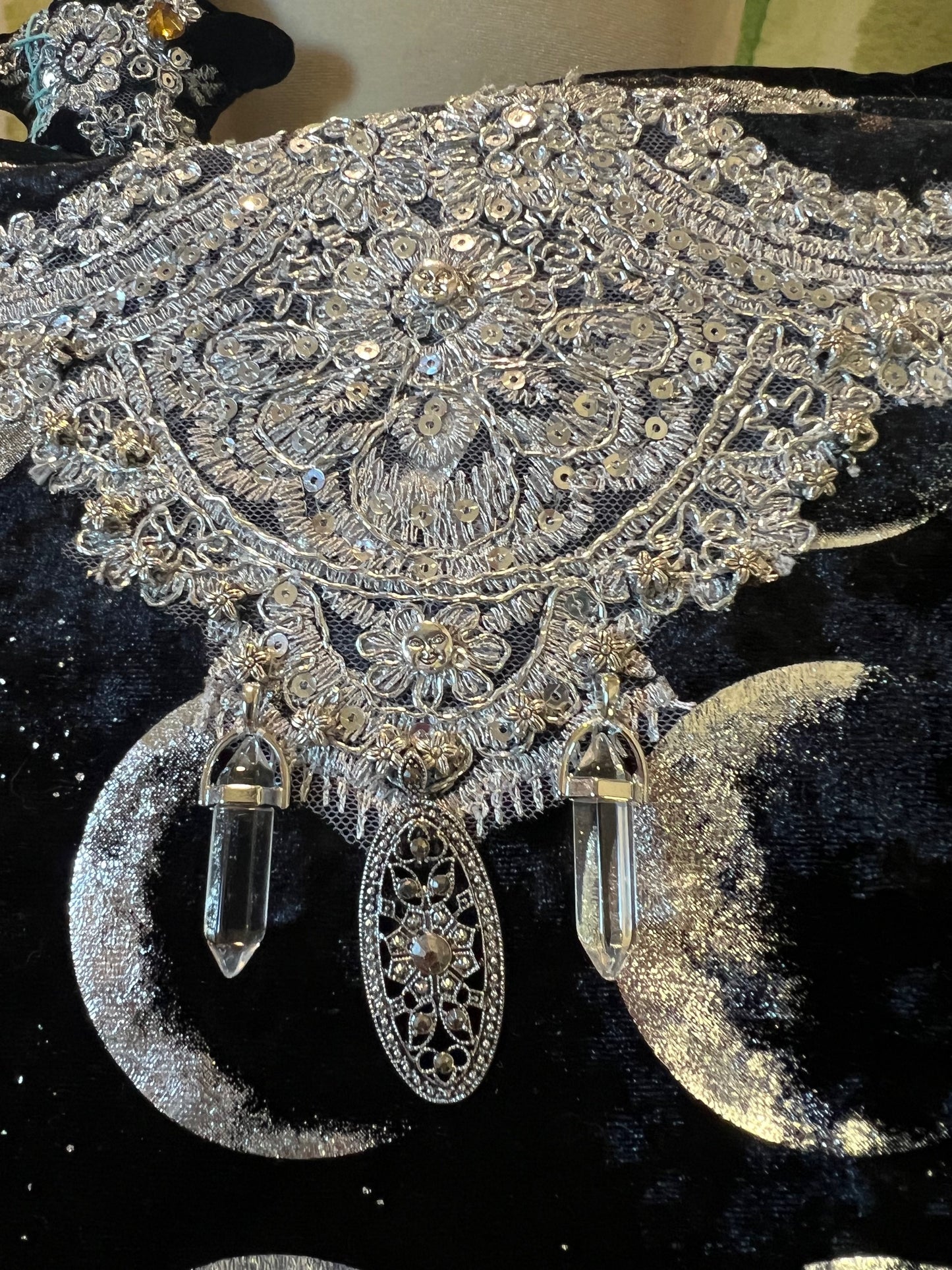 Moon Phase Collection Purse  - Black Velvet Glam Goddess