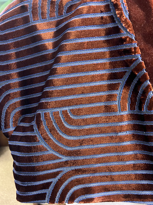 Rust Orange & Indigo Velvety Jacket