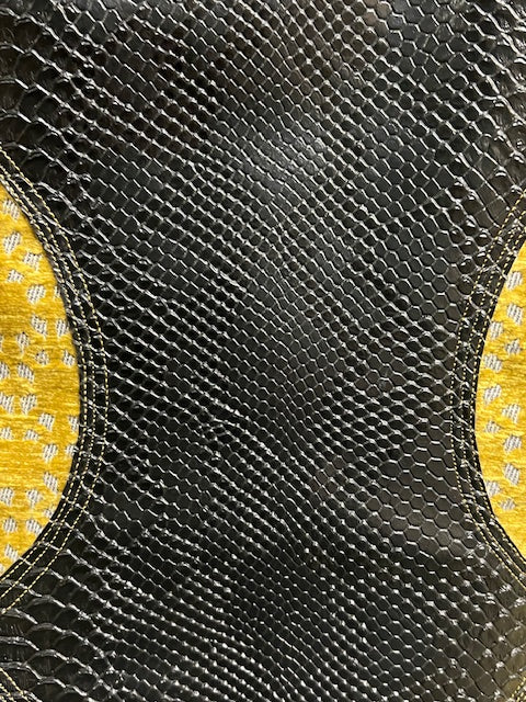 Snake Leather and Gold Mini Skirt