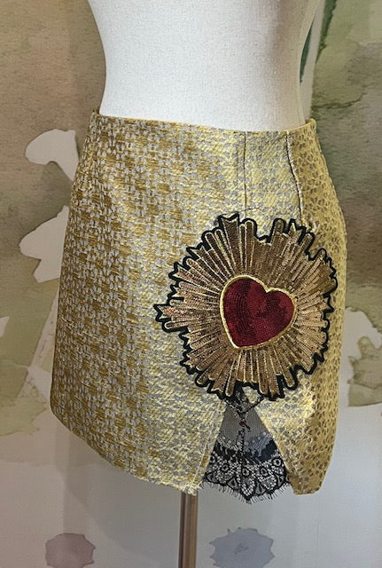 Sequin Heart Mini Skirt