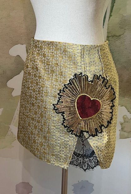 Sequin Heart Mini Skirt
