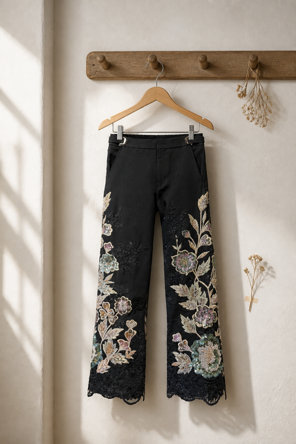 Beaded Tuxedo Pants