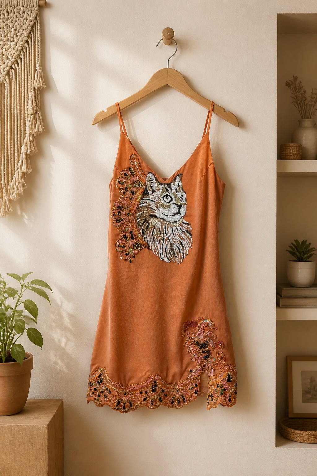 Sequin Kitty Slip Dress