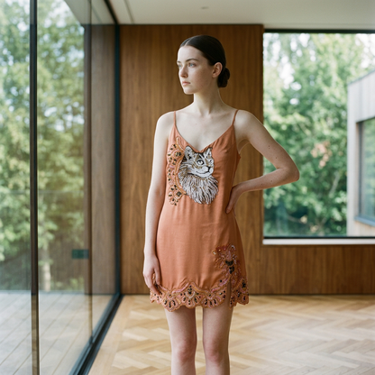 Sequin Kitty Slip Dress