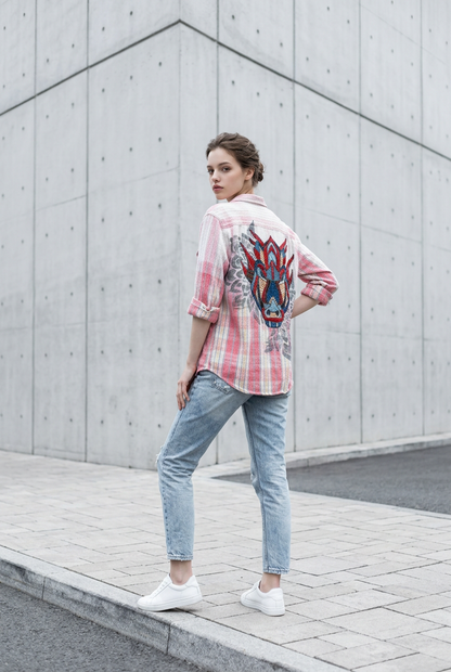 Mosaic Dragon Flannel Shirt