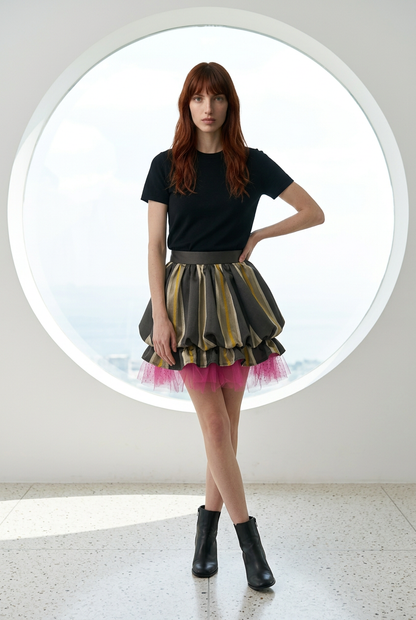 Striped Balloon with Tulle Skirt