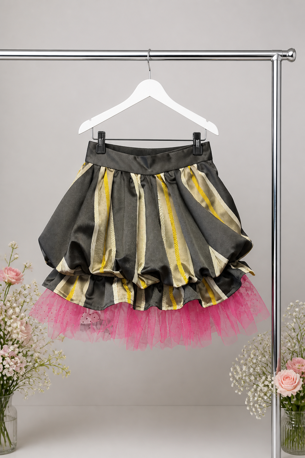 Striped Balloon with Tulle Skirt